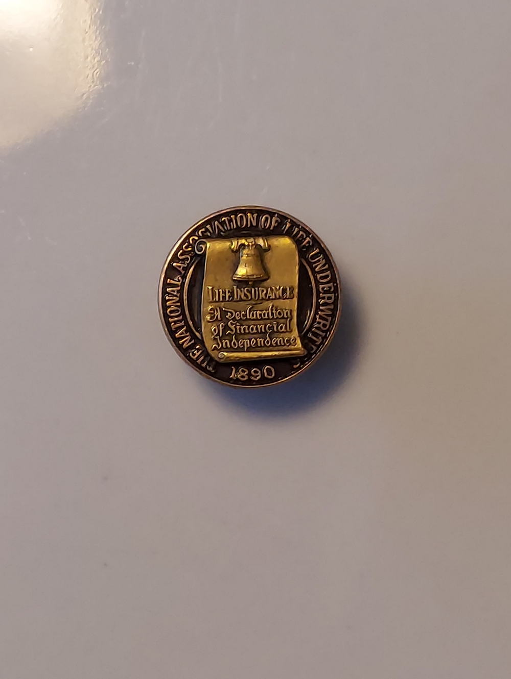 Gold Tone Commemorative Life Insurance Underwiters Association Pin 1/10 10k